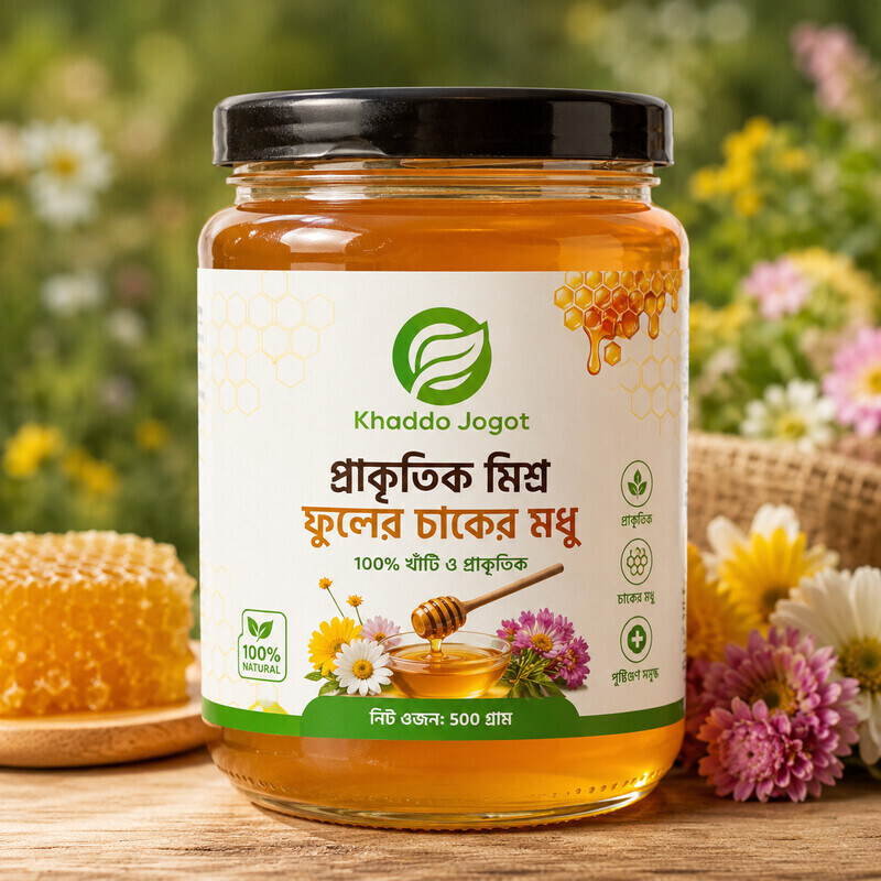 প্রাকৃতিক মিশ্র ফুলের মধু-৫০০ গ্রাম